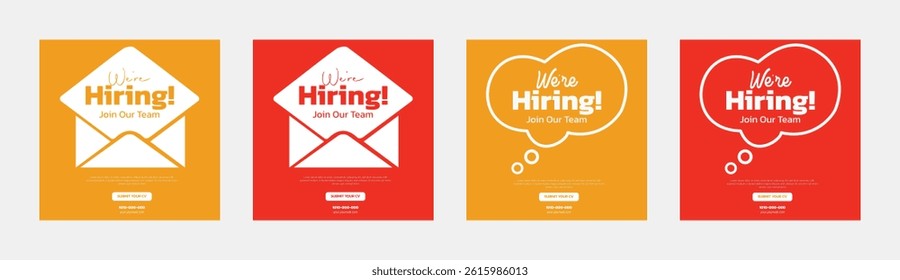 We Are Hiring Flyer Template for Job Recruitment, Now Hiring Flyer Design for Company Job Vacancies