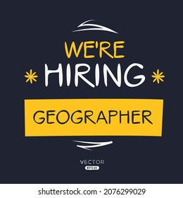 Wir stellen Geographen ein, Vektorgrafik.