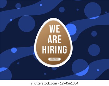 We are hiring with geometric shapes. Hiring recruitment design poster. Vector illustration. Open vacancy design template