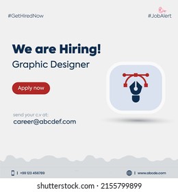 we are hiring. we are hiring graphic designer, announcement post for facebook, instagram. graphic designer job. pen tool. recruitment process. 