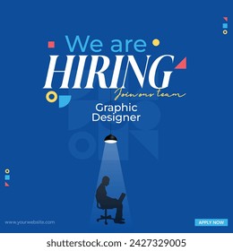 we are hiring. we are hiring graphic designer, announcement post for facebook, instagram. graphic designer job.