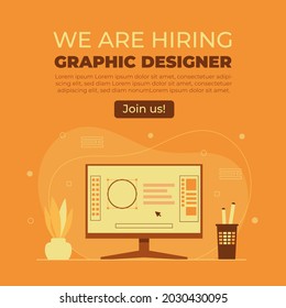 We are hiring graphic designer concept 