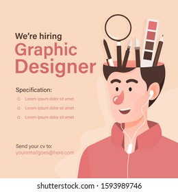 We are hiring graphic designer, creative people, artist. Staffing & recruiting template