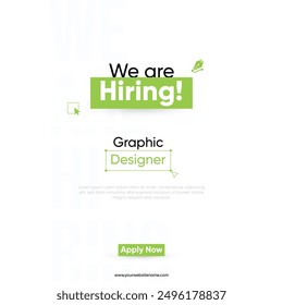 We are hiring Graphic Designer Job Vacancy Social Media Post Template.