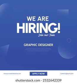 We are hiring Graphic Designer Job Vacancy Social Media Post Template.