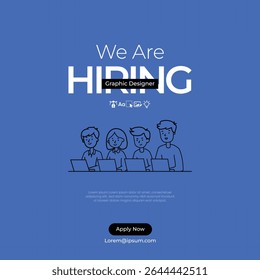 we are hiring graphic designer. Graphic Designer Job Vacancy Social Media Post Template. Creative Graphic designer Hiring job social media post, company hiring poster.