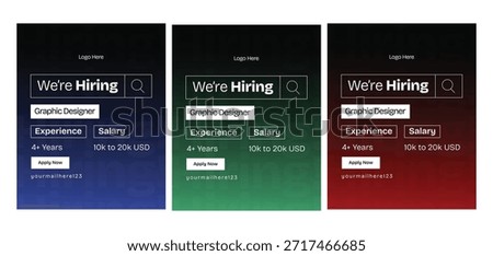 We are Hiring Graphic Designer Job Vacancy Poster Template, Social Media Template
