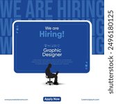 we are hiring graphic designer.Hiring job graphic designer creative vector illustration banner design.