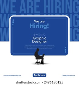 we are hiring graphic designer.Hiring job graphic designer creative vector illustration banner design.