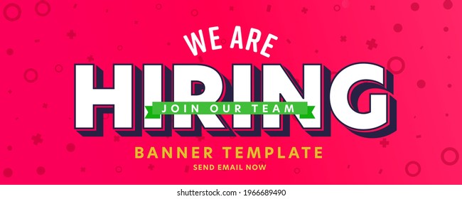 We are hiring header banner template with offer join to team. Headhunting agency website design for finding job and sending cv resume or social media post layout for recruitment vector illustration