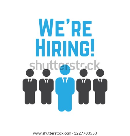 We are hiring. Hire recruiting, hiring work concept vector illustration