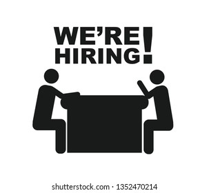 we are hiring or human resource concept icon vector on white background 