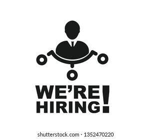 we are hiring or human resource concept icon vector on white background 