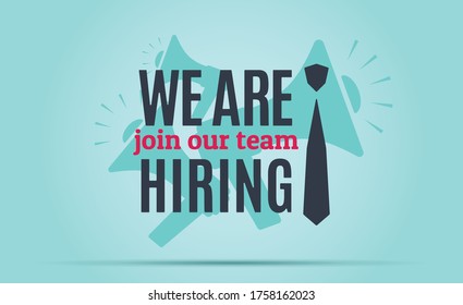 We Are Hiring Icon. Isolated Object. The concept of search and recruitment. Vector Illustration.