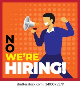 We are hiring illustration concept , Business hiring and recruiting concept. vector flat cartoon illustration. Vector illustration.