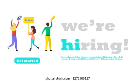 We are hiring illustration concept with small people, it is presented job recruitment character, it can use for websites, landing page, template, ui, web, mobile app, poster, banner, flyer.