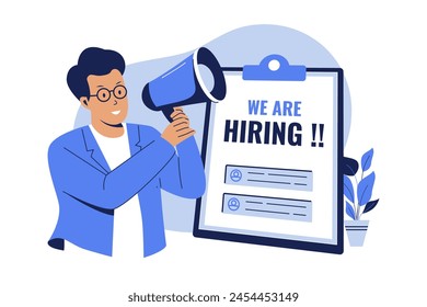 We are hiring illustration. Flat illustration concept