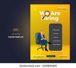 We are hiring illustration instagram poster and flyer template 