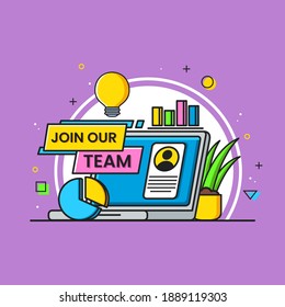 We are hiring illustration with objects