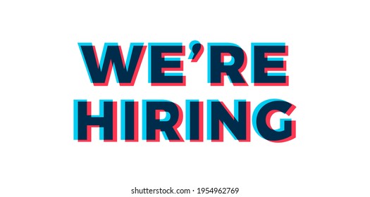 We Are Hiring Isolated Advertising Vector