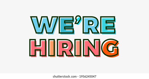 We Are Hiring Isolated Advertising Vector