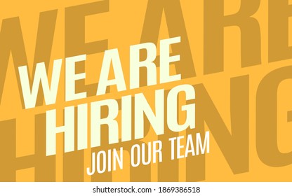 We Are Hiring. Isolated Object. The business concept of search and recruitment, Template Text Box Design. Vector Illustration.