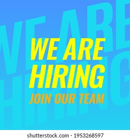 We Are Hiring. Isolated Object. The business concept of search and recruitment, Template Text Box Design. Vector Illustration.