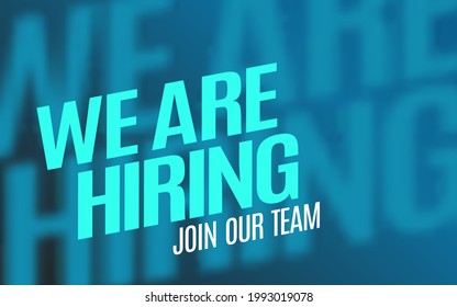 We Are Hiring. Isolated Object. The business concept of search and recruitment, Template Text Box Design. Vector Illustration.