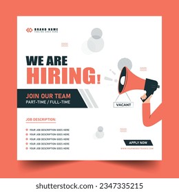 We are hiring Job advertisement social media post banner design template, Jobs recruitment design for companies