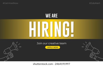 We are hiring job candidate banner Design. Join our team and hiring concept. Open vacancy and hiring creative ads and poster vector illustration