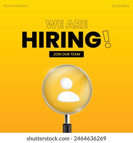 We are hiring job candidate post and flyer template. Join our team and hiring concept. Open vacancy and hiring creative ads and poster vector illustration