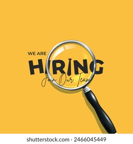 We are hiring job candidate post and flyer template. Join our team and hiring concept. Open vacancy and hiring creative ads and poster vector illustration.