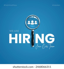 We are hiring job candidate post and flyer template. Join our team and hiring concept. Open vacancy and hiring creative ads and poster vector illustration.