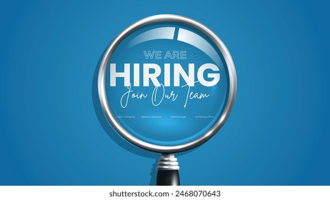 We are hiring job candidate post and flyer template. Join our team and hiring concept. Open vacancy and hiring creative ads and poster vector illustration.