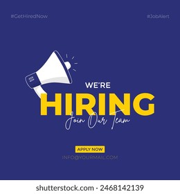 We are hiring job candidate post and flyer template. Join our team and hiring concept. Open vacancy and hiring creative ads and poster vector illustration.