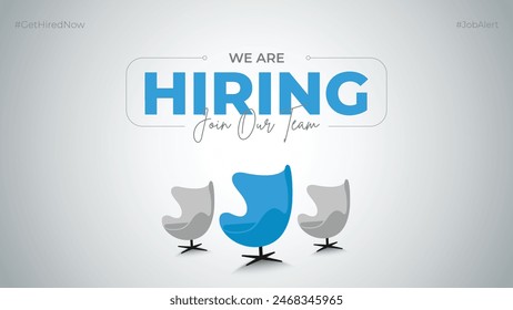 We are hiring job candidate post and flyer template. Join our team and hiring concept. Open vacancy and hiring creative ads and poster vector illustration.