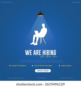 We are hiring job candidate post and flyer template. Join our team and hiring concept. Open vacancy and hiring creative ads and poster vector illustration