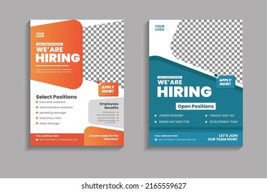 we are hiring job flyer design template svg