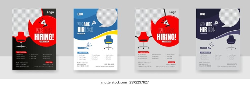 We Are Hiring Job flyer poster design, Job hiring poster, Job vacancy offer flyer poster template design
