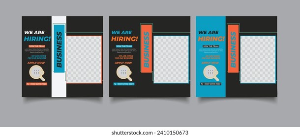 we are hiring job media social post template	