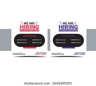 We are hiring job position, social media post template.