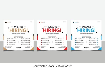 Wir stellen Stellenplatz Square Banner oder Social Media Post ein. Vacancy Banner Design findet einen Job.