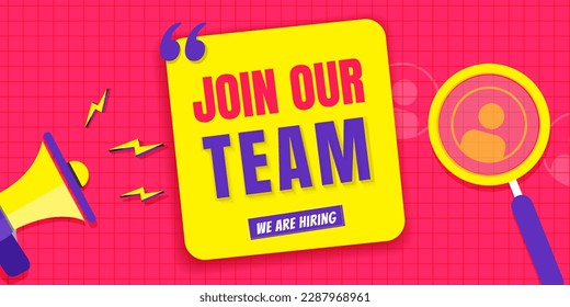 We are hiring job and recruitment post vector illustration banner and background 
