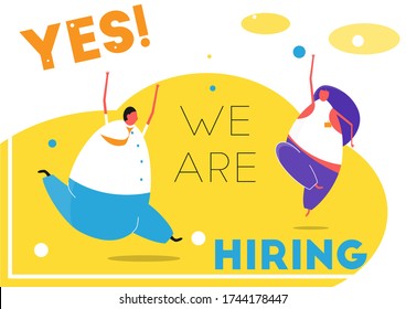 We are hiring. Job vacancy announcement. Simplistic flat vector illustration.