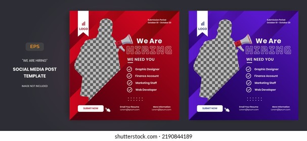 We are hiring job vacancy banner or social media post