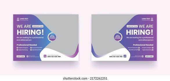 We are hiring Job Vacancy Horizontal Flyer and Job Circular Corporate Agency Flyer Template Design.