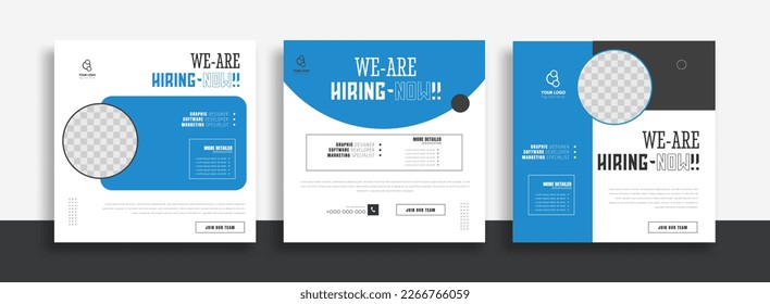 We are hiring job vacancy social media post banner design template with orange and white color. We are hiring job vacancy square web banner design.