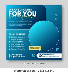 We are hiring job vacancy social media post template