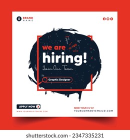 We are hiring job vacancy social media post banner design template