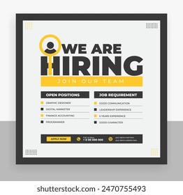 We are hiring job vacancy social media post design